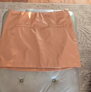 A New Day Women's Faux Leather Skirt Size 17 COGNAC